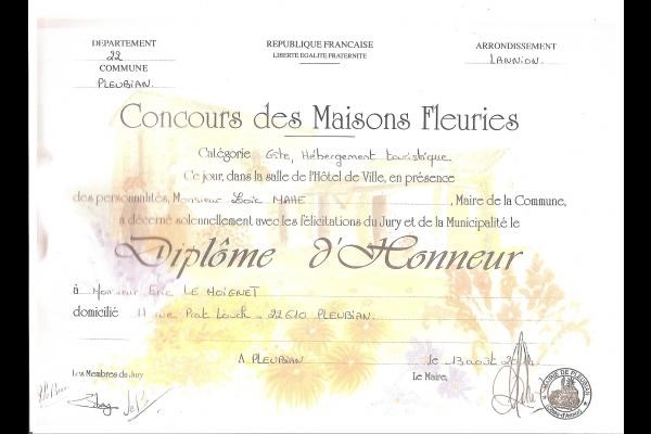1er  Prix  Maisons Fleuries 2014  pour Gîtes