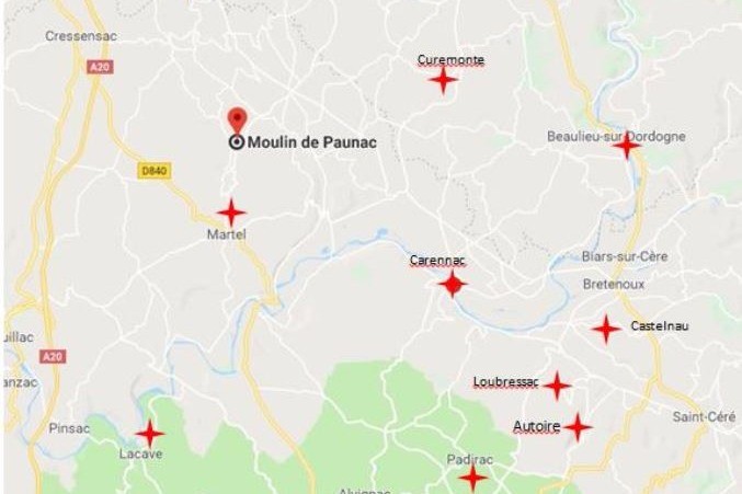 les sites à visiter autour du moulin