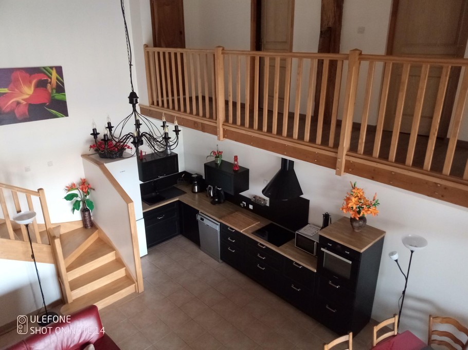 view of the kitchen from the walkway