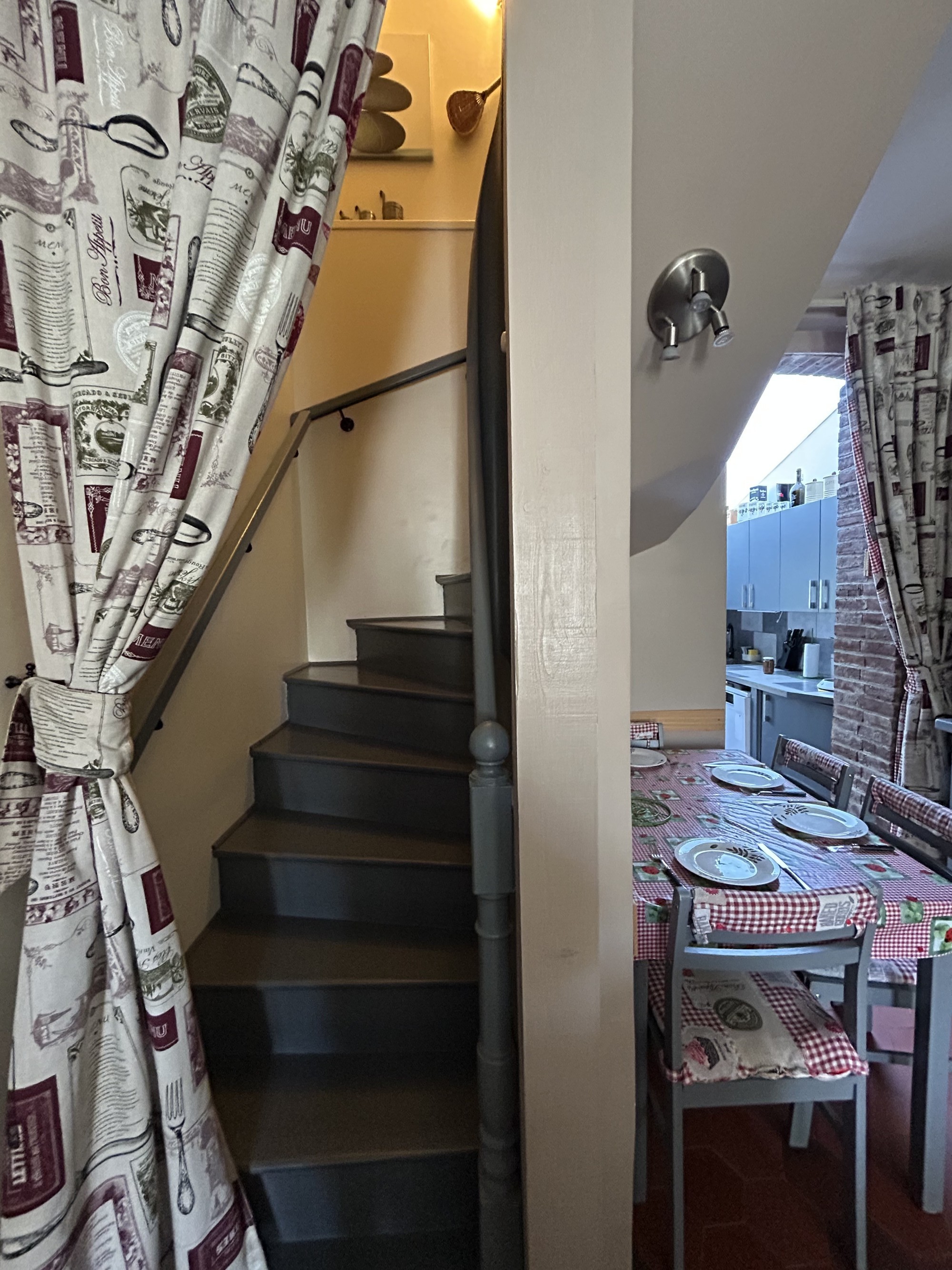 dining area and staircase