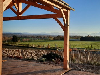 Duffort-Gers-Domaine de la Cambre-roulotte-camping à la ferme-nature-déconnexion-vue sur les Pyrénées