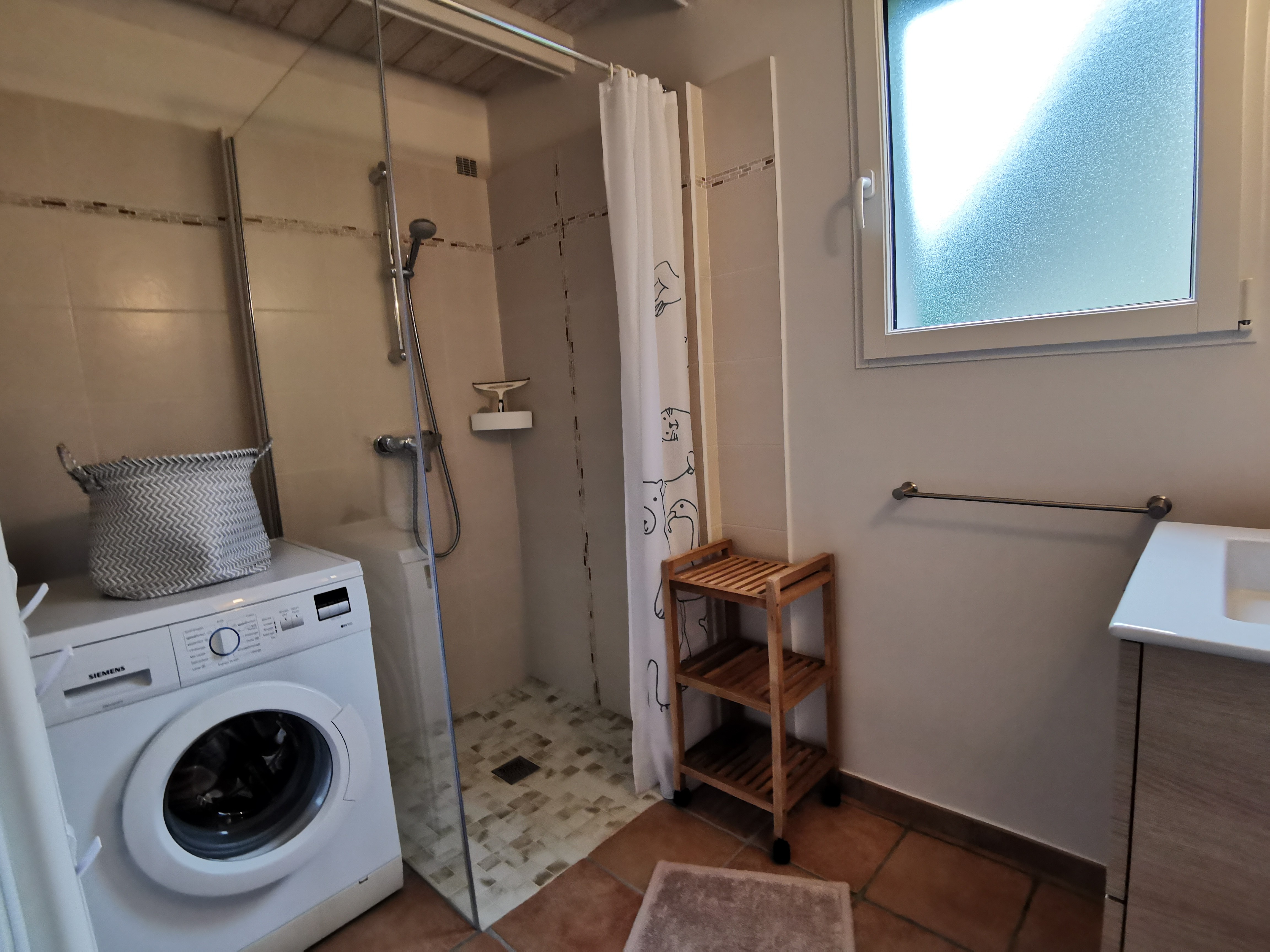 SDE au RDC avec douche à l'italienne et machine à laver