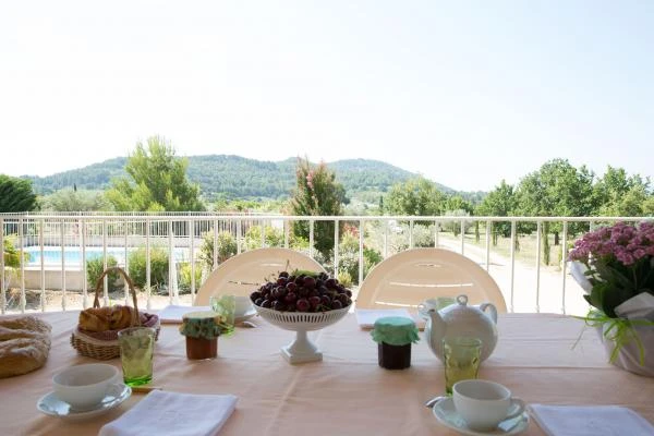 Le petit déjeuner sur la terrasse