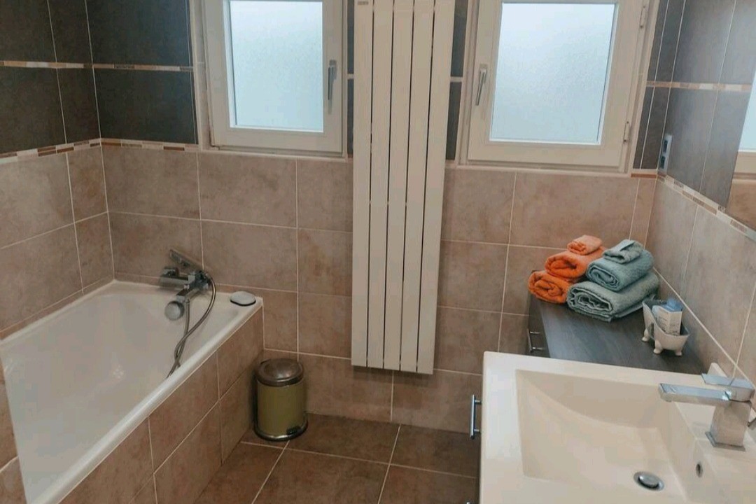 SDB baignoire - douche - 2 lavabos