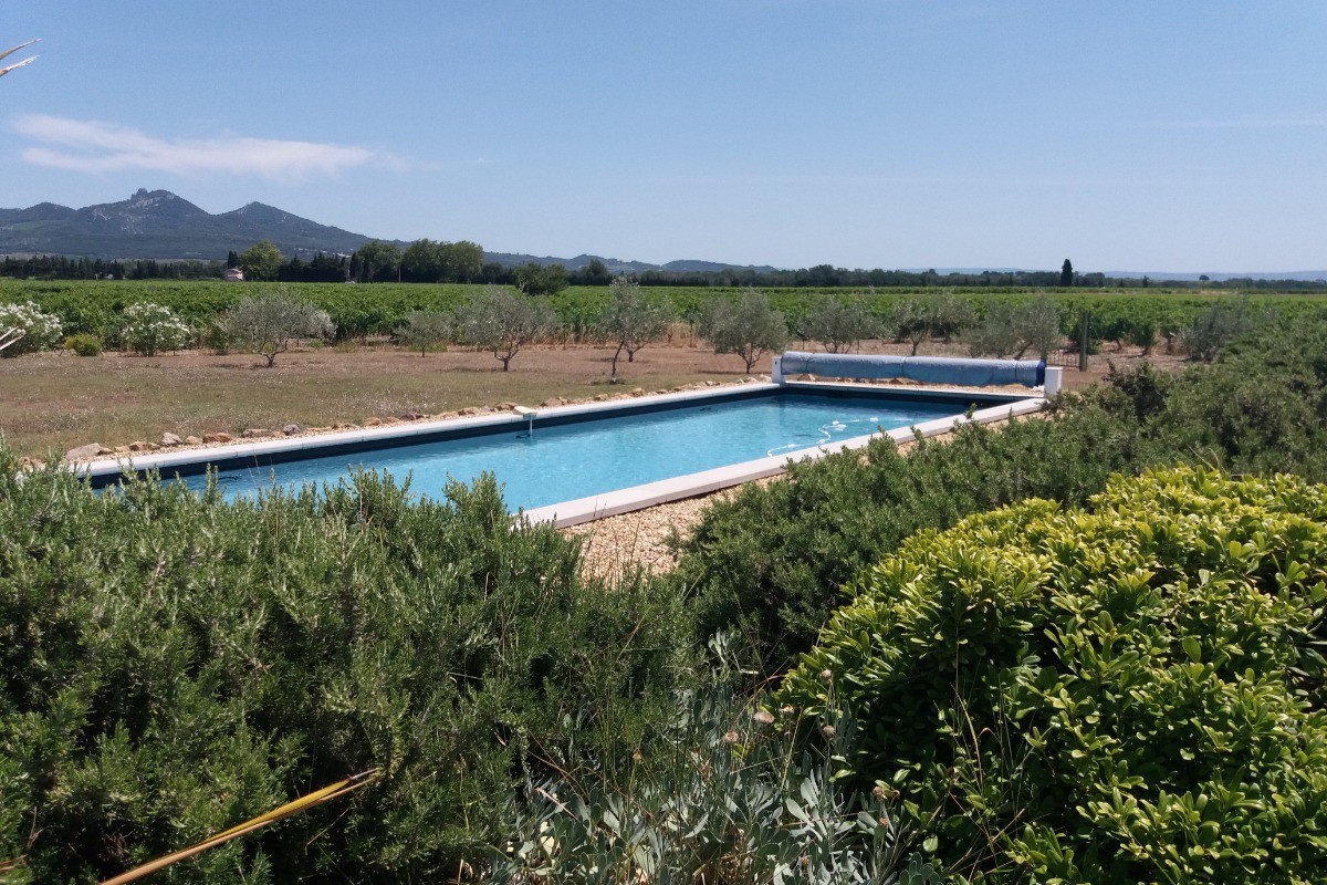 Piscine 14m vue Dentelles de Montmirail