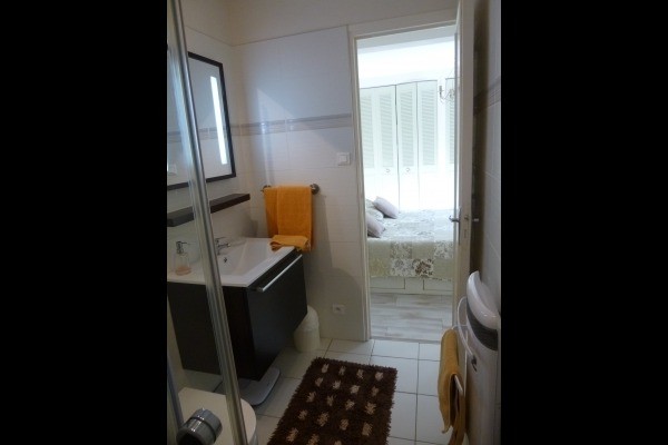 la salle de bain donnant sur la chambre