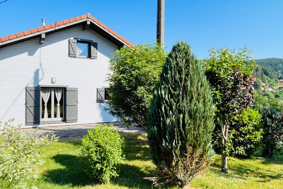Terrasse en trappe arborée, accès depuis le séjour