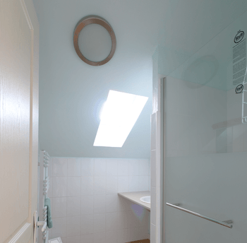 salle de bain chambre bleue