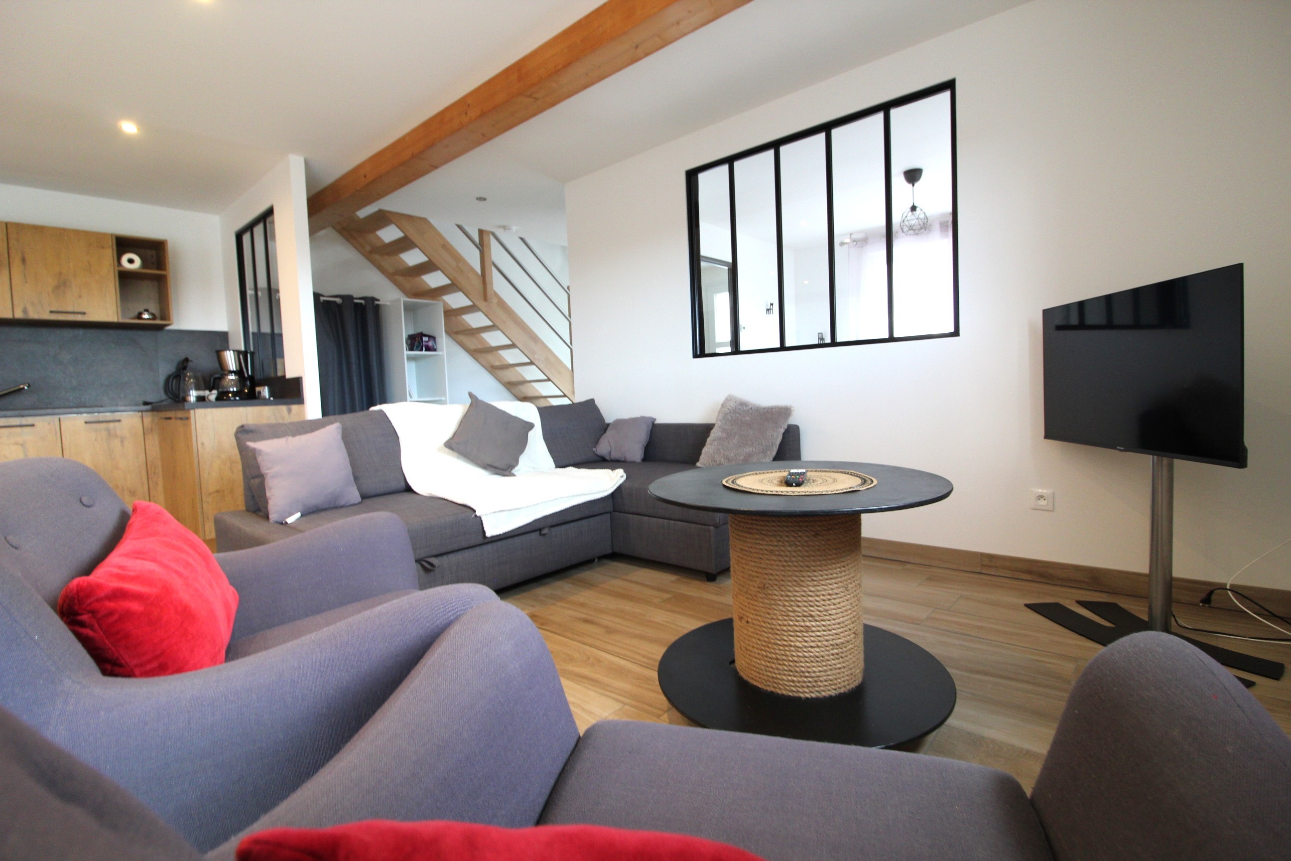 Espace salon - Chez Gigi et Malou Gîte Jonquille