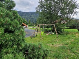 Terrasse et jardin avec balançoire et salon de jardin - Chalet Biazot, proche du Lac de Xonrupt-Longemer