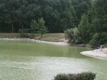 Pêche en plan d'eau proche de la rivière d'Ain.