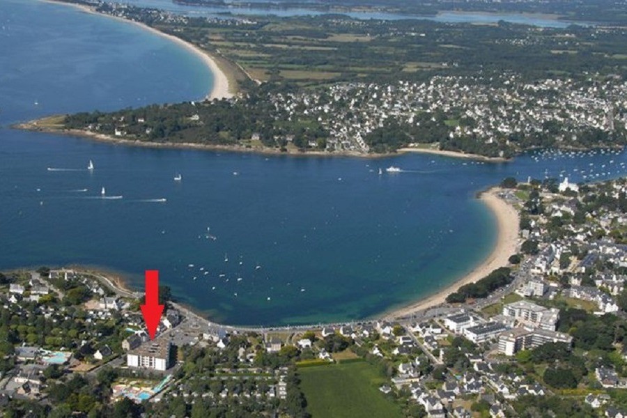 Vue aérienne Bénodet avec emplacement Résidence