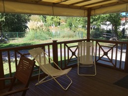 Chalet Les Jardins de St Pierre à St Pierre d'Oléron en Charente maritime, Vue sur l’étang