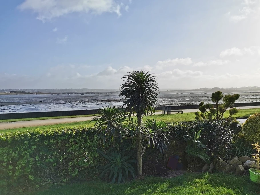 Vue sur la mer de la maison (marée basse sur la photo)