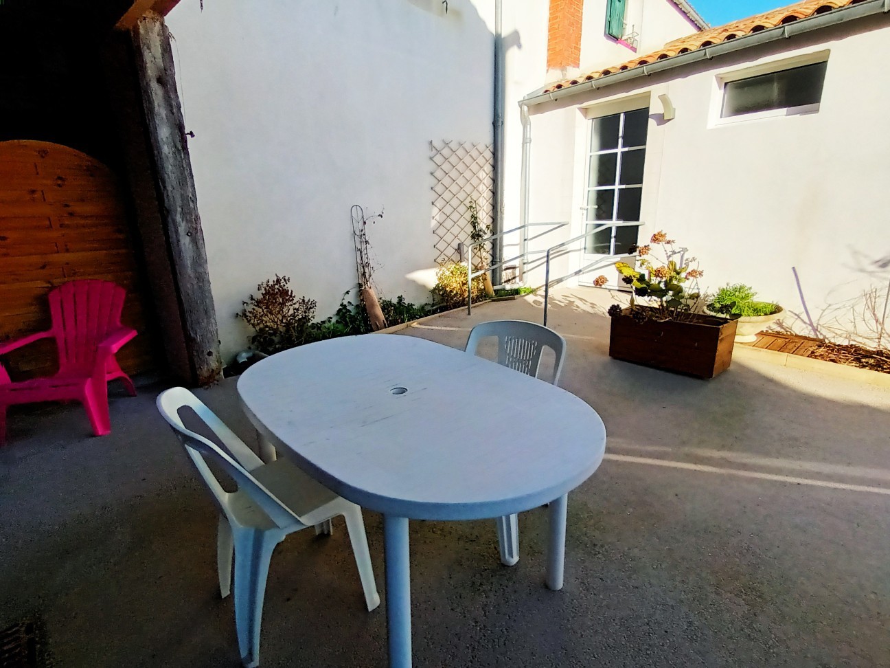 Terrace with garden furniture