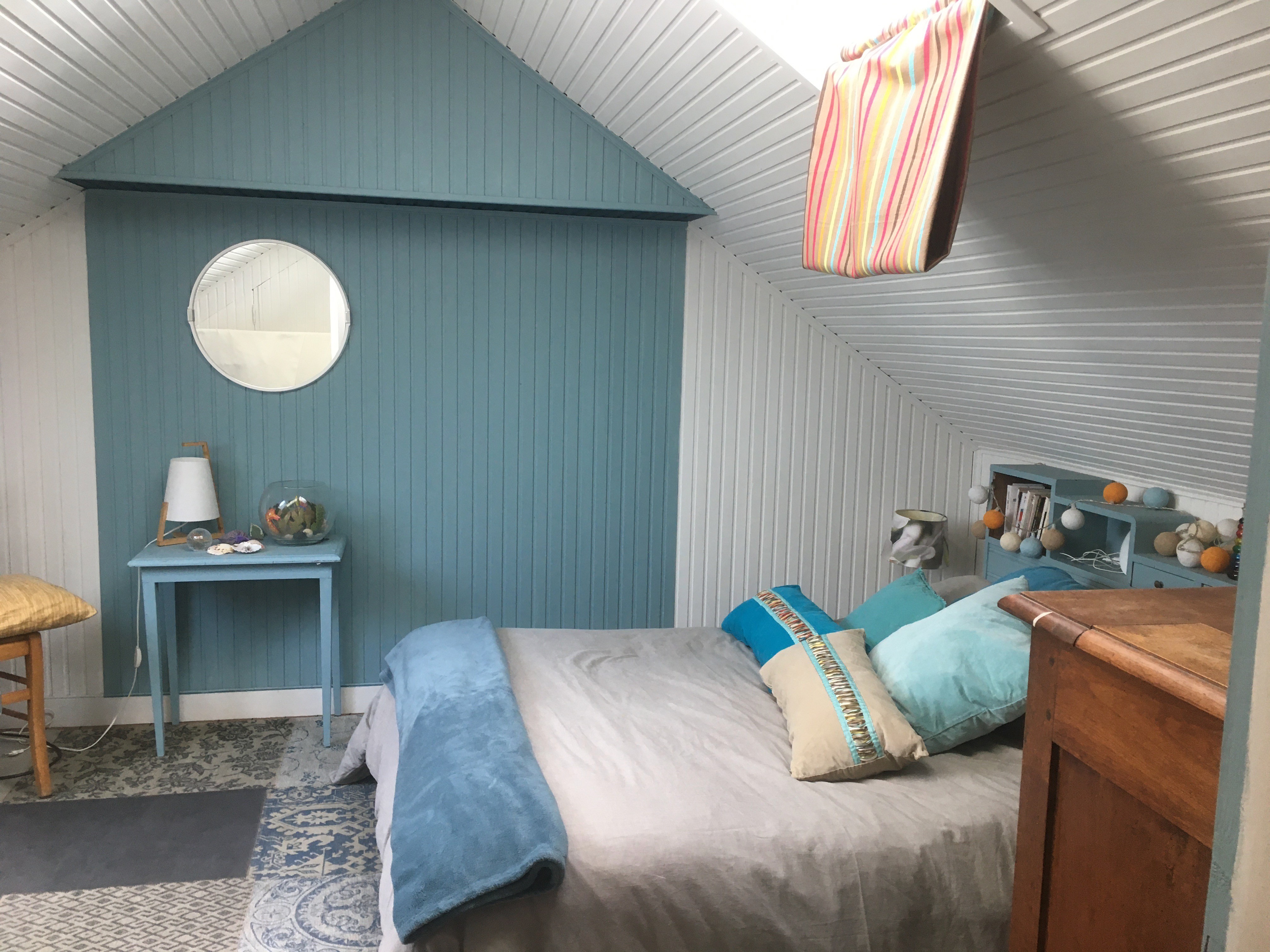 Chambre Bleue on 2nd level - private bathroom with separate WC on 1st level.