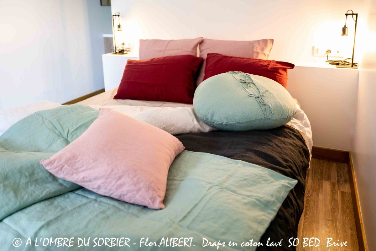 A l'Ombre du Sorbier Suite du Bas Draps en coton lavé