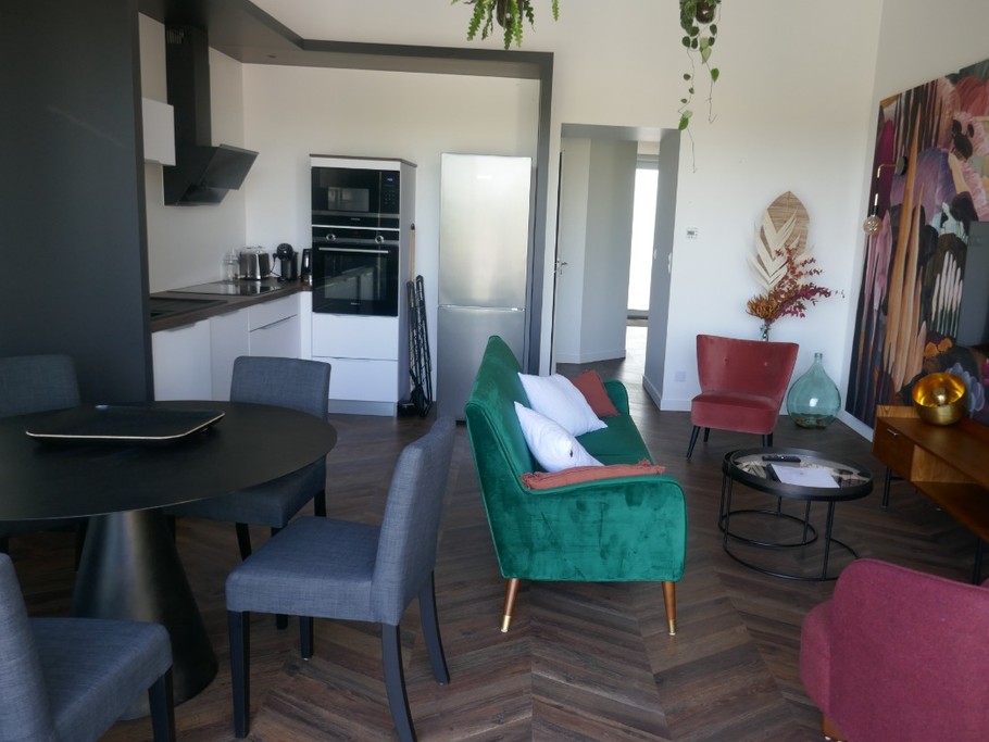 Pièce de vie : cuisine ouverte, salon