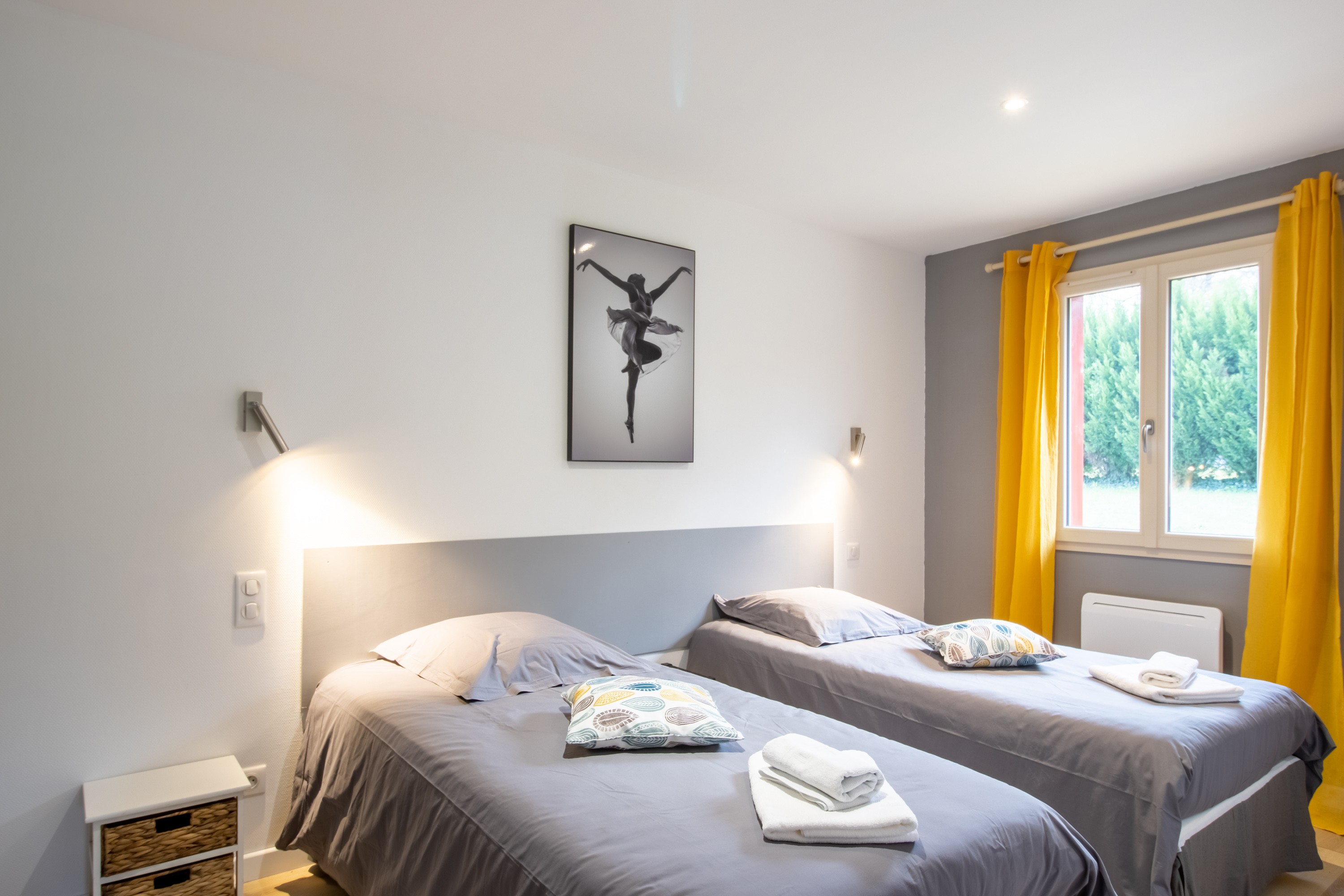 Chambre 2 personnes 2 couchages 90 cm