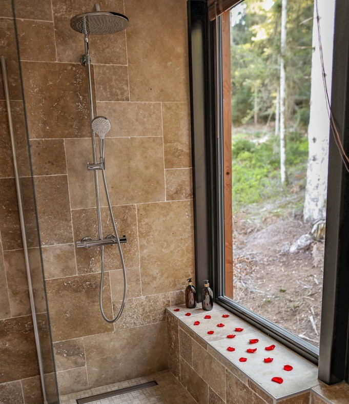 Douche avec vue prenante sur la forêt - Sainte-Barbe dans Les Vosges