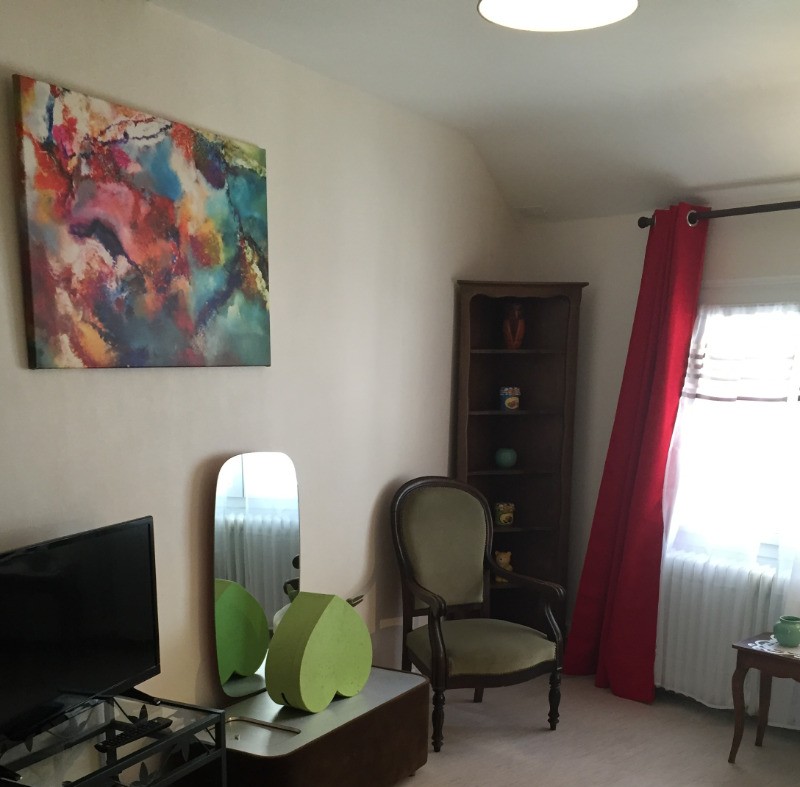 Voici l'écrin vert, appart aux belles couleurs et tableaux chatoyants