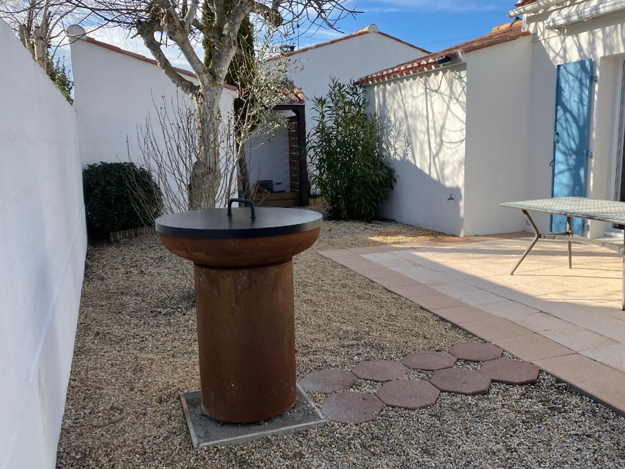 Garden, terrace with brazier