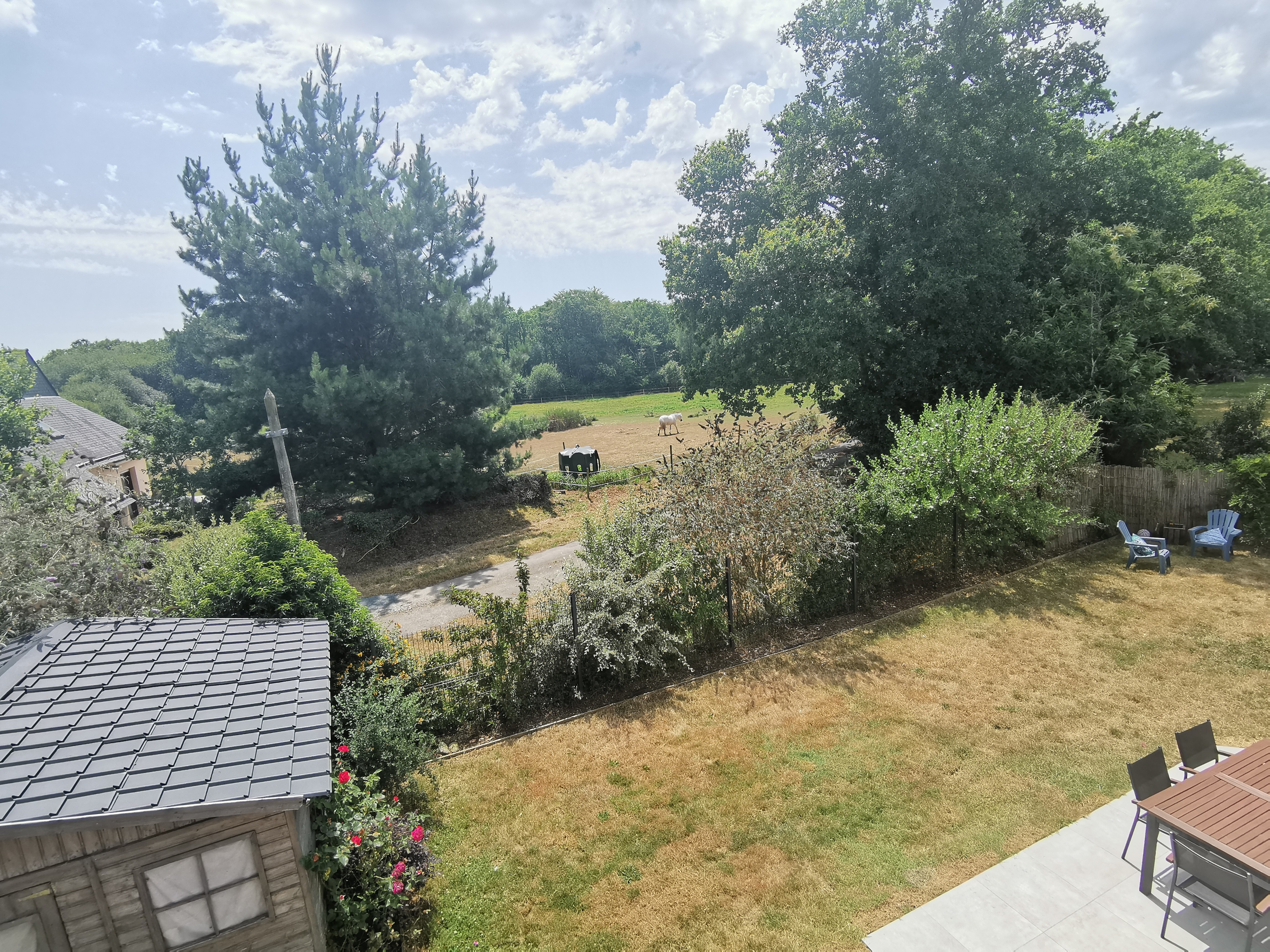 View of the garden from the bedroom