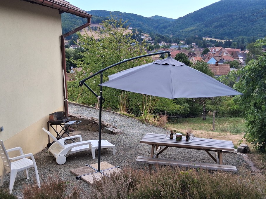 Terrace with views of Masevaux and the mountains
