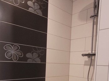 Ancre Violette, 2-people flat, ground floor, shower room with walk-in shower, washbasin and WC