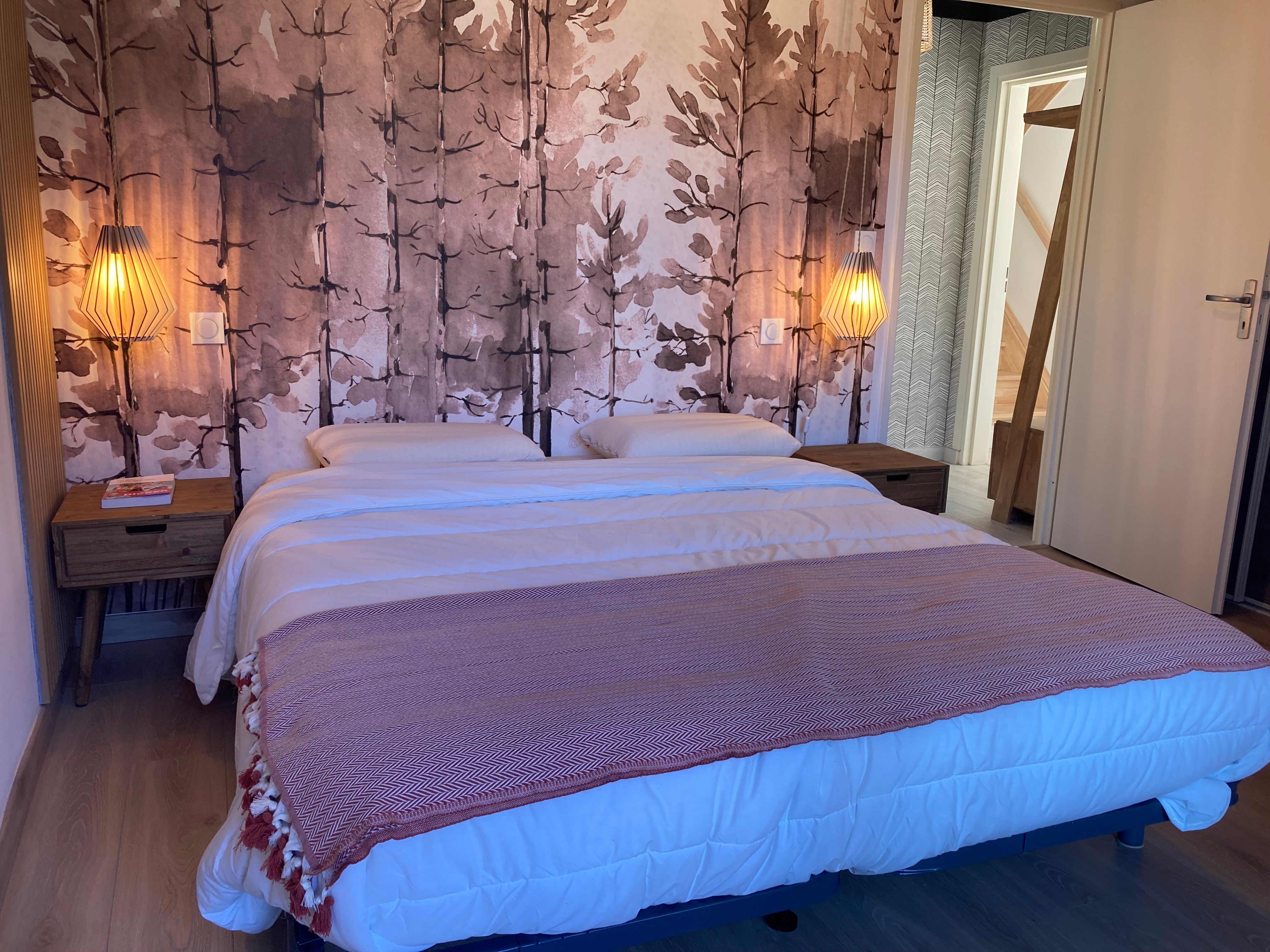 1ère chambre, lit 160,balcon privé avec vue montagne