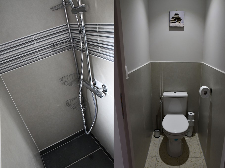 partie douche + wc